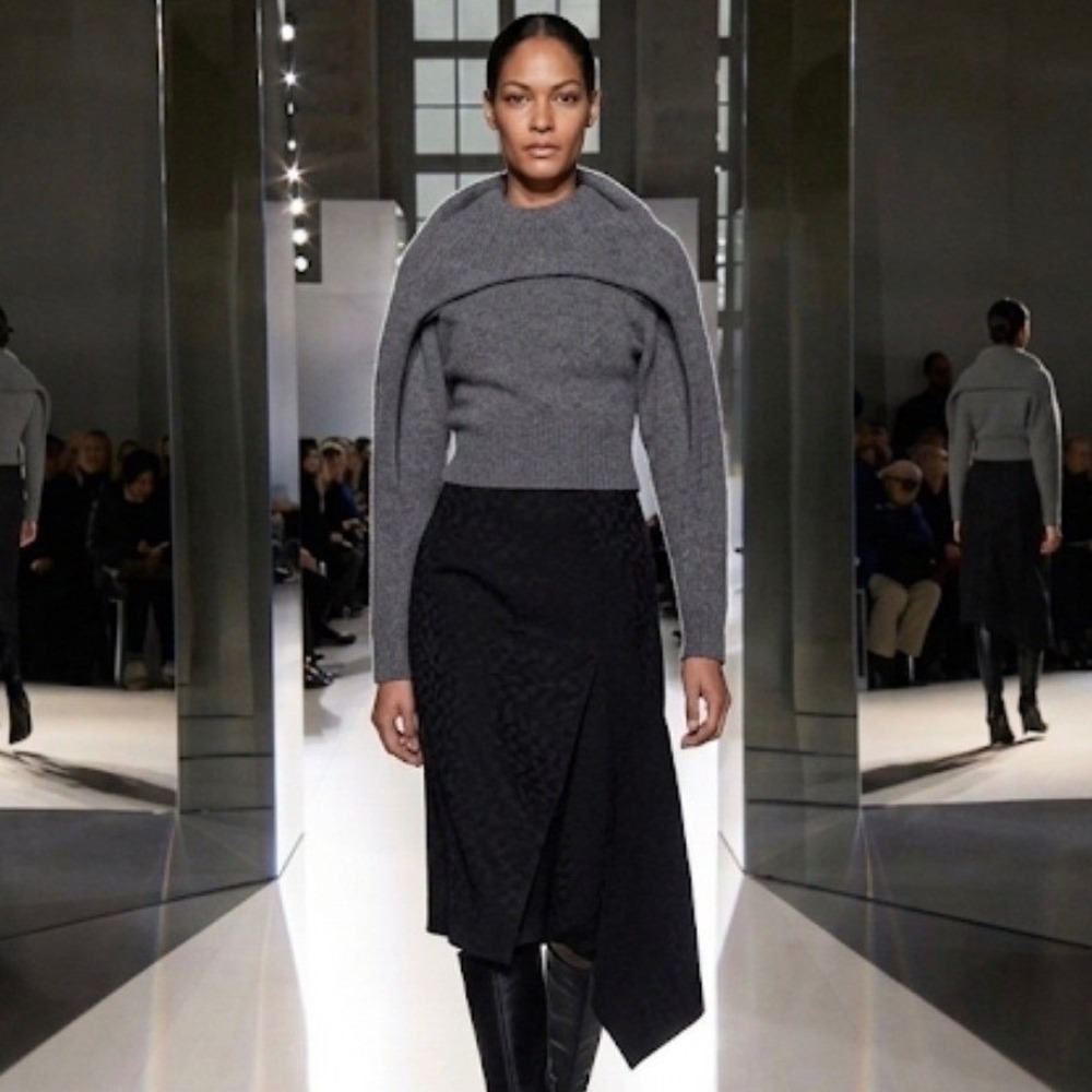 Archival Balenciaga Asymmetric Wrap Midi Skirt